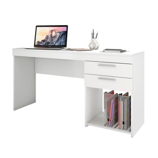 Mesa Para Computador Escrivaninha Home Office Estudos 2 Gavetas 1 Nicho