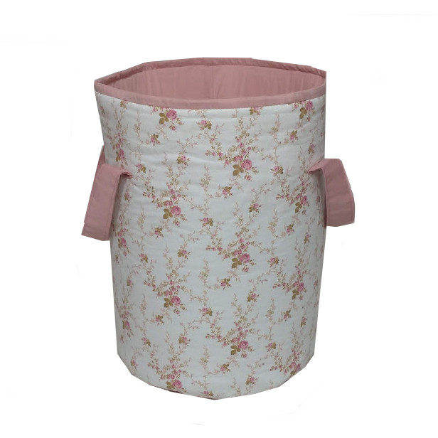 Cesto Organizador de Brinquedos e Roupas Tecido Estampa Floral Rose em Oferta na Shopee