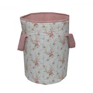 Cesto Organizador de Brinquedos e Roupas Tecido Estampa Floral Rose em Oferta na Shopee