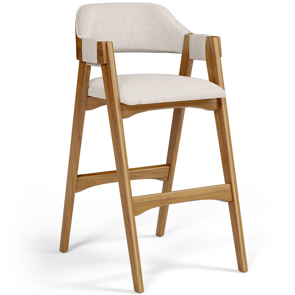 Banqueta Alta Para Cozinha Sala de Jantar Bar Suran L02 Linho Cru - Lyam Decor em Oferta na Shopee