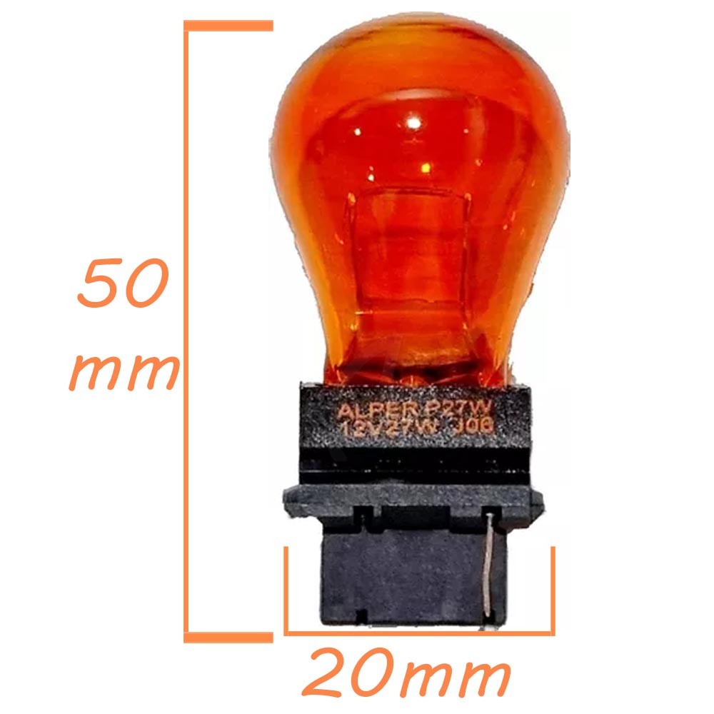 Lampada 3157 W2.5/16q 12V 27/7W Dois Polo Halogena Ambar · foto 2