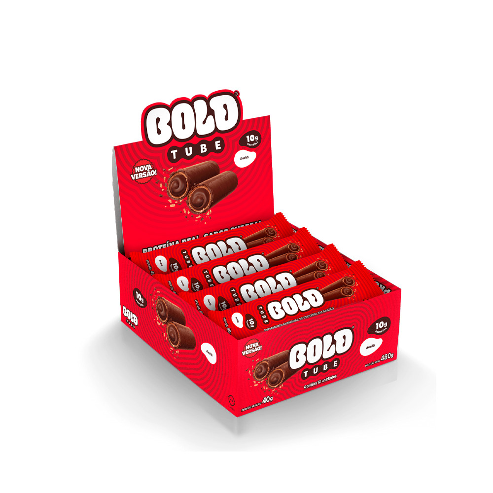 Chocolate Proteico BOLD Tube Avelã 10g de Proteína  (12 unidades)