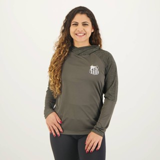 Camisa Santos Utter Feminina Manga Longa Chumbo em Oferta na Shopee