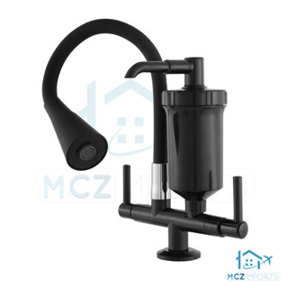 Torneira Cozinha Bancada Preta Flexível Duplo Jato Cone 1/4 de Volta Com Filtro Slim Preto em Oferta na Shopee