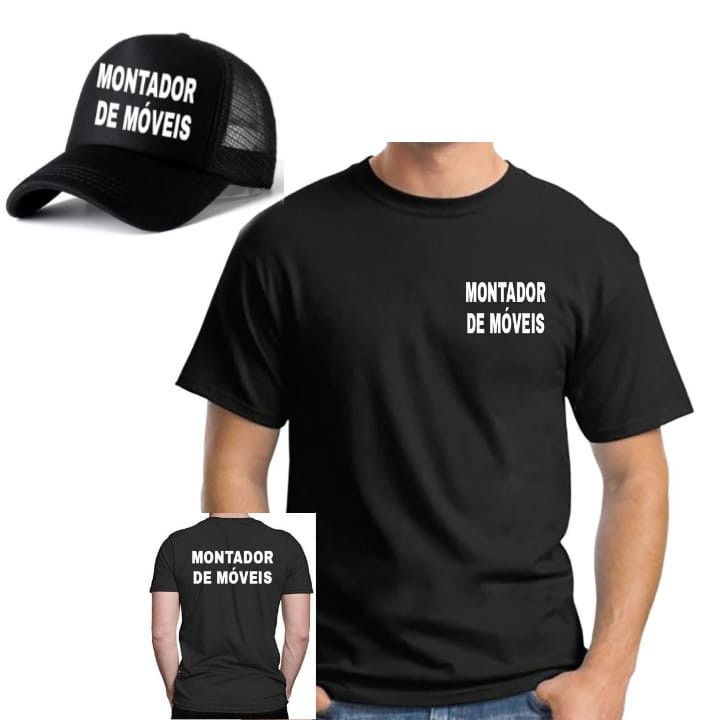 CAMISETA + BONÉ MONTADOR DE MOVEIS UNISSEX ENVIO IMEDIATO Produto de Otima Qualidade Envio Imediato A pronta Entrega