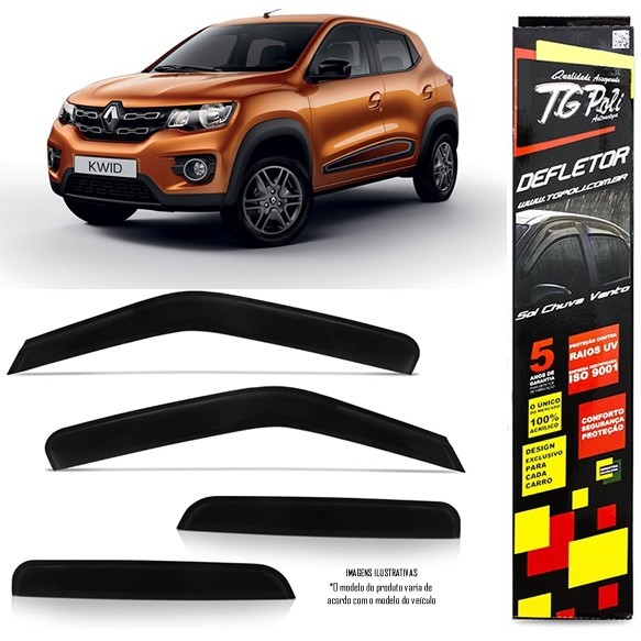 Calha Chuva Defletor TG Poli Renault Kwid - 4 Portas
