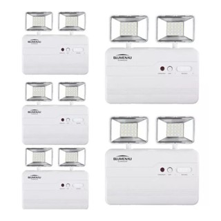 Kit 5 Luminária de Emergência LED Blumenau Iluminação 2 Faróis 2200 Lúmens Bivolt em Oferta na Shopee