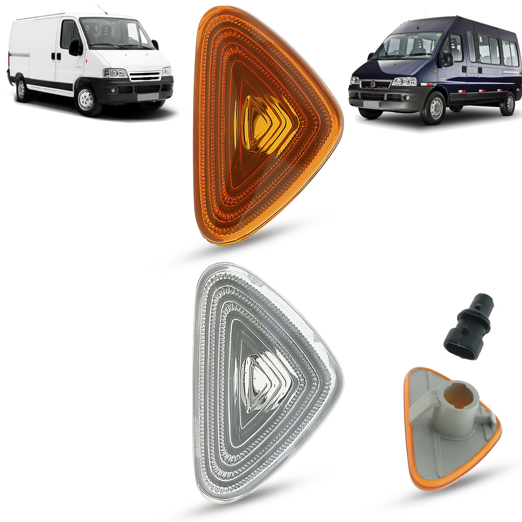 Lanterna Pisca Seta Lateral + Soquete Fiat Ducato Boxer Jumper 2006 a 2017