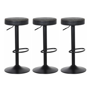 Kit 3 Banquetas Altas Assento Estofado para Cozinha Bar Bancada Viena Giratórias Pretas em Oferta na Shopee