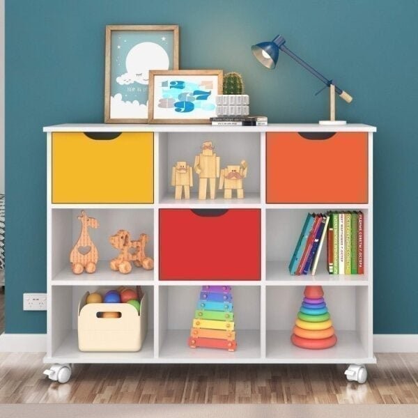 Nicho Organizador com 3 Gavetas  Branco/Colorido em Oferta na Shopee