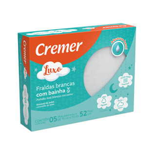 Fralda Luxo Cremer 05 Unidades Com Bainha E Tecido Duplo em Oferta na Shopee