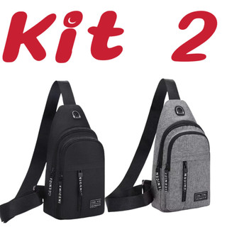 Kit 2 Mochila Masculina Impermeável Pequena Bolsa de Ombro  anjgg
