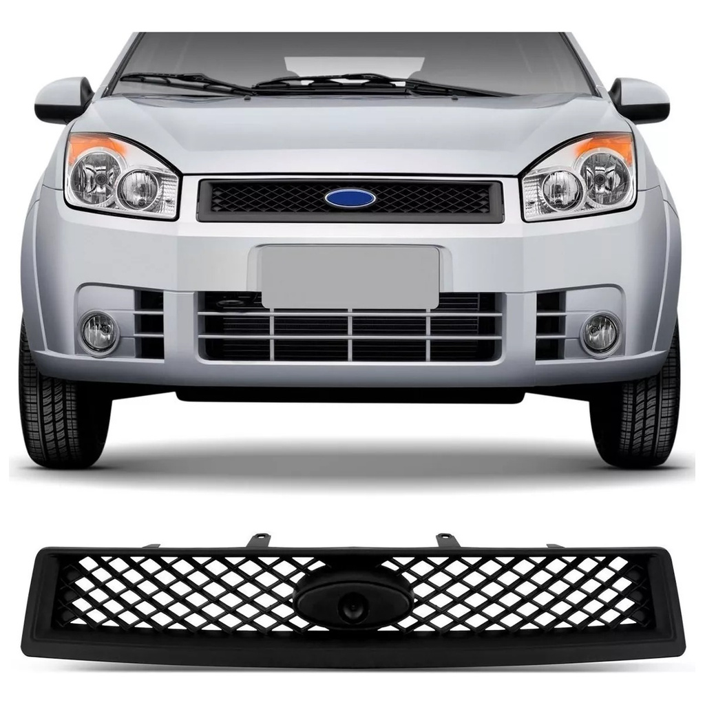 Grade Frontal Radiador Ford Fiesta 2008 A 2010 Preta