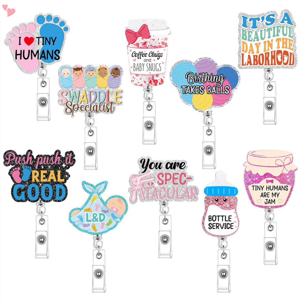 Carretéis Engraçados De Crachá De Enfermeira Retráteis Com Clipe De Jacaré , Porta-Enfermagem Em Acrílico Brilho Fofo , em Oferta na Shopee