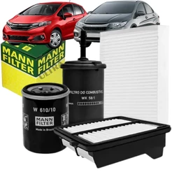 Kit Revisão 4 Filtro Honda Fit 1.4 1.5 2008 a 2014 / City 2009 a 2014 (SP11072-4)