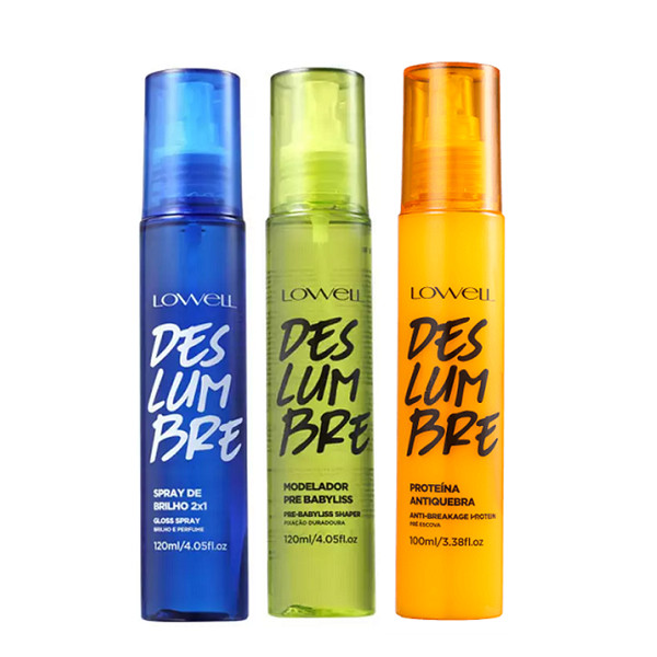 Lowell Deslumbre Kit Spray de Brilho 120ml Pre Baby Liss 120ml e Proteina Anti Quebra 100ml 3 Produtos em Oferta na Shopee