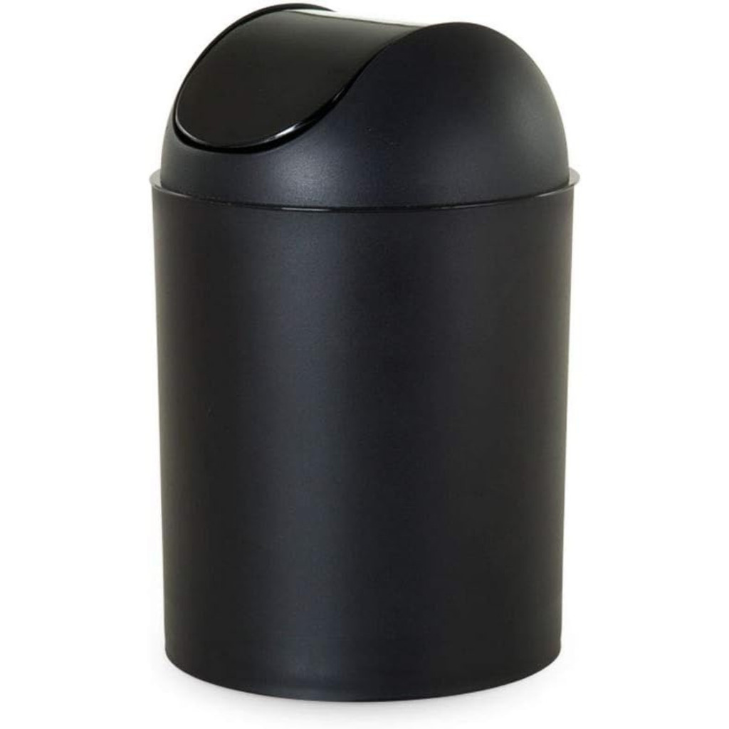 Lixeira Tampa Basculante 5l Cesto De Lixo Cozinha Banheiro Lavabo Preto Arthi em Oferta na Shopee