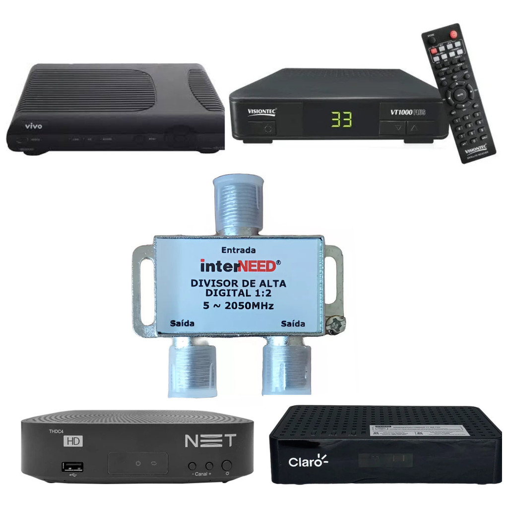 Divisor 1x2 Cabo De Parabólica, Net, Vivo E Claro 5/2050mhz