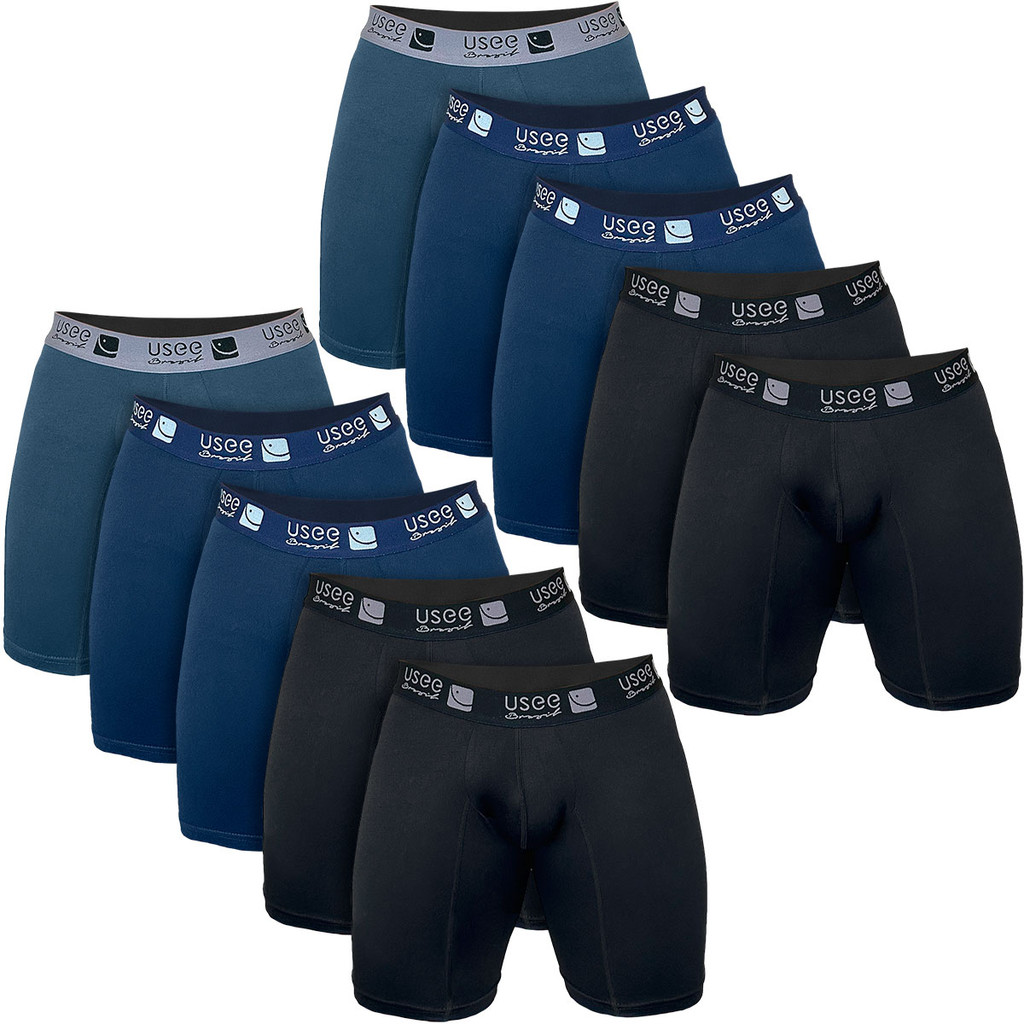 Kit 10 Cuecas Boxer Box Long Leg Ciclista Microfibra Confortável Elástico Esportiva Usee Brasil em Oferta na Shopee