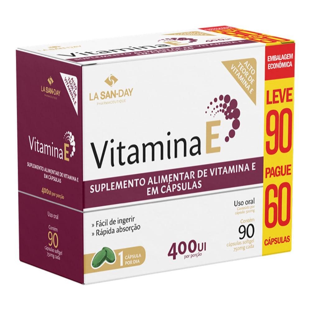 Suplemento Vitamina E Lasanday 90 Cápsulas em Oferta na Shopee