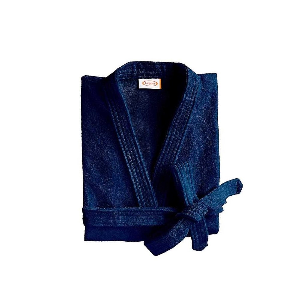 Roupao Lepper Adulto Aveludado Quimono Santorini Azul Marinho