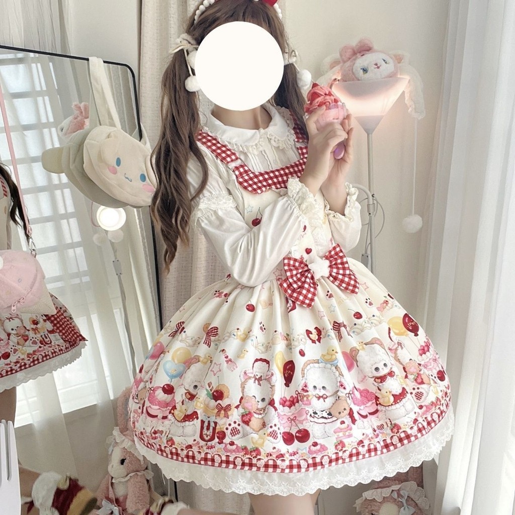 [Ba Chess Bear] 2024 Saia lolita estilo completo Original autêntica jsk Strap lolita Daily All-Match estilo primavera