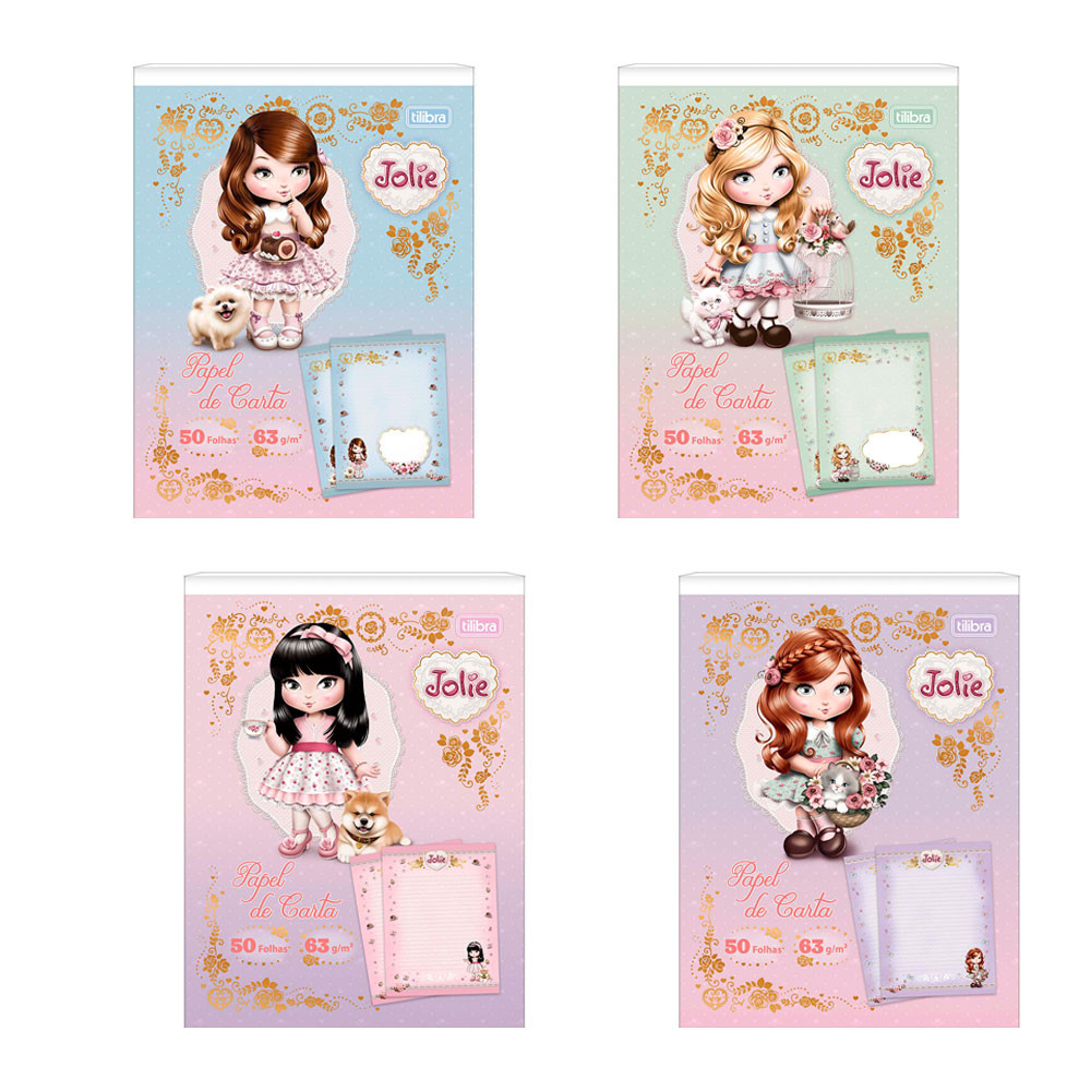 Bloco de papel carta com 50 folhas Jolie Tilibra