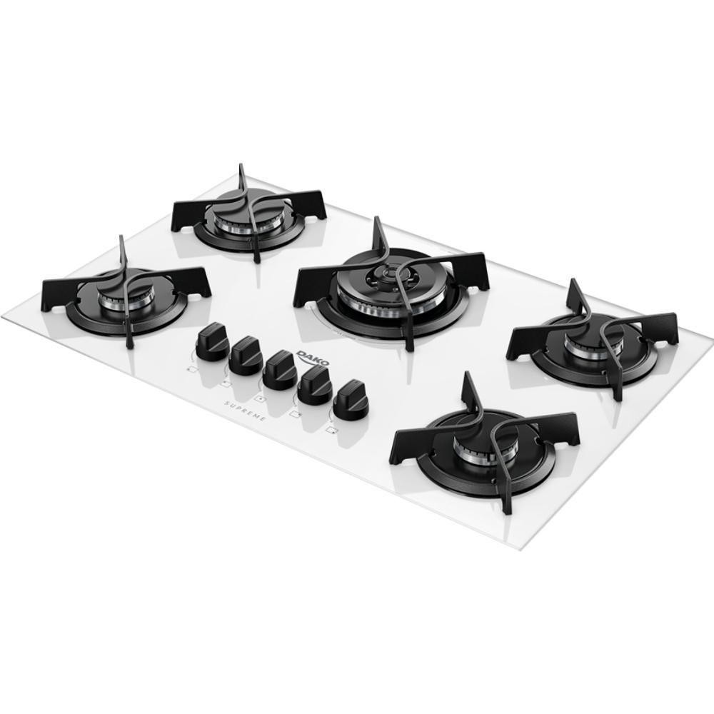 Cooktop 5 Boca Dako Supreme A Gás Branco Bivolt em Oferta na Shopee