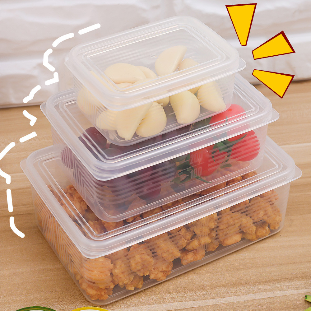 1-5 Unidades De Recipientes Transparentes Premium Para Armazenamento De Alimentos | Tamanhos Empilháveis Dos Organizador
