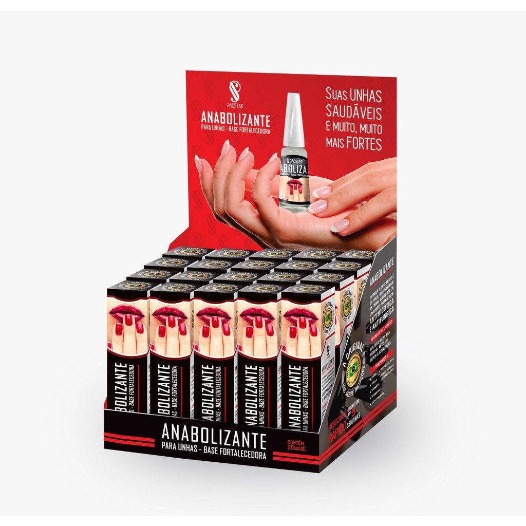 Pacstar Caixa 20 Base Anabolizante Fortalecedora Para Unhas Sem Formol