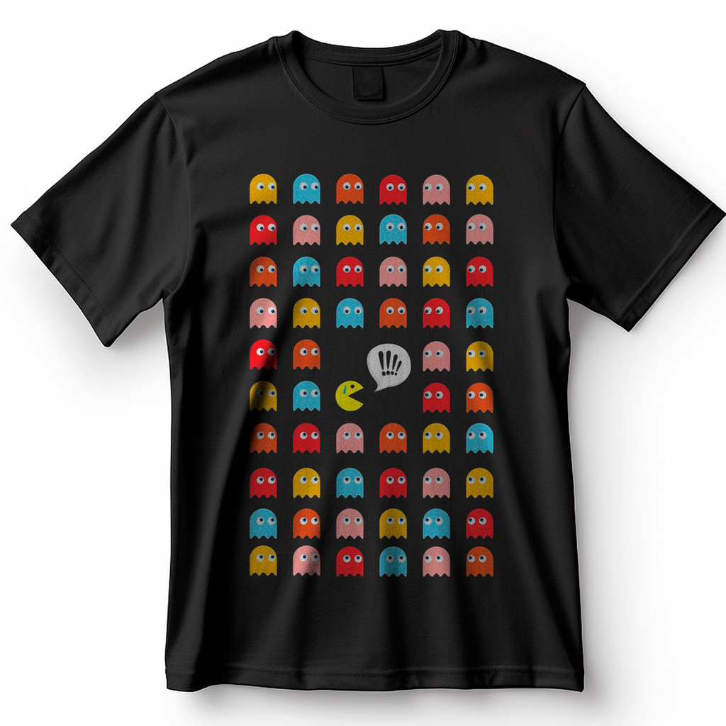Camiseta Pac-Man Fantasmas Coloridos Jogo Blusa Camisa 100% Algodão