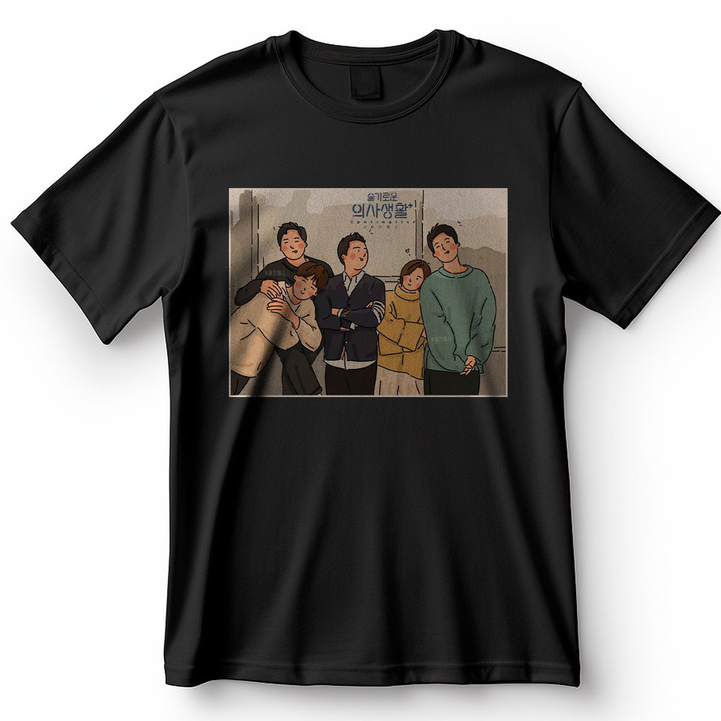 Camiseta Hospital Playlist Amigos Kdrama Coreano Ilustração Blusa Camisa 100% Algodão