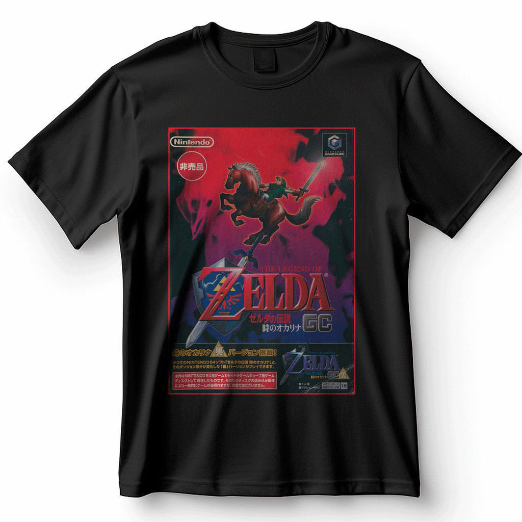 Camiseta Zelda Ocarina Of Time Gamecube Arte Retro Blusa Camisa 100% Algodão