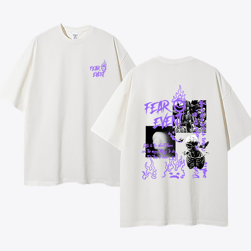 camiseta masculina fear event anime estampada T-shirt oversized g1 g2 manga curta camisa streetwear  Trend Box Mania