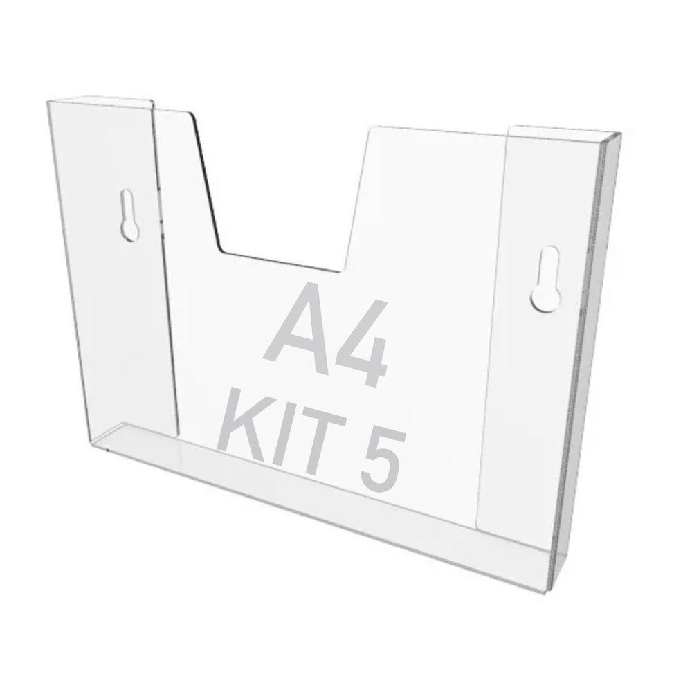Kit 5 Displays Porta Folha Parede A4 Acrílico Ps Horizontal em Oferta na Shopee