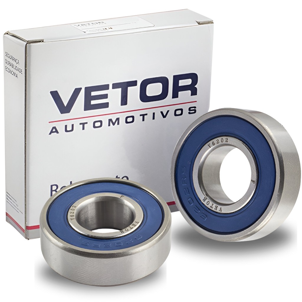 2 Rolamentos de Esferas 6202 Vetor 2rs Aço Dupla Vedação Blindado15x35x11mm Automotivo Industrial