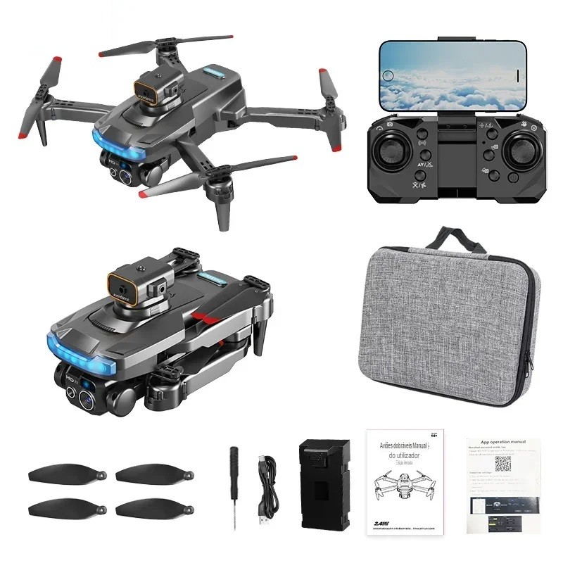 Drone P15 Pro Com Câmera HD, WI-FI/FPV Evita Obstáculos, 1 Bateria