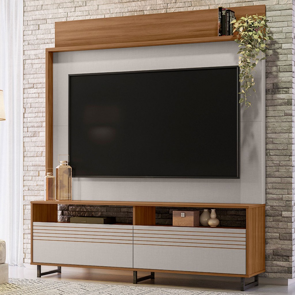Estante para TV Até 65 Polegadas Alagoas 2 Portas Freijó Trend/Off White - Pnr Móveis em Oferta na Shopee