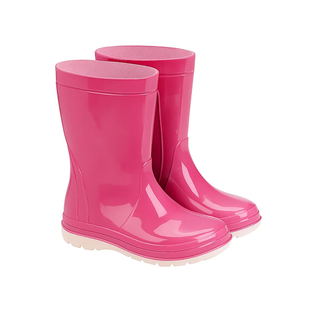 Bota Infantil Meia Rosa Galocha Chuva Roça Escolar Grandene