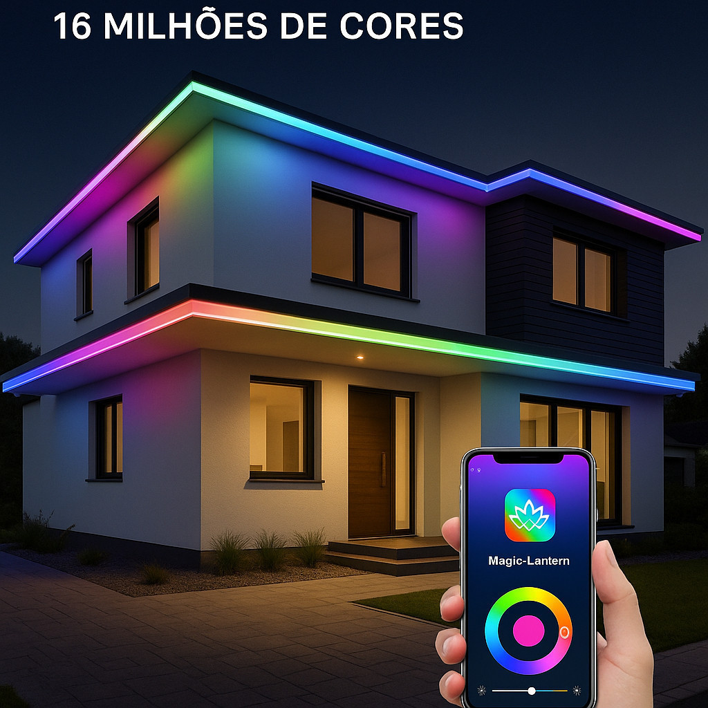 fita led Mangueira Neon Rgb Led Multicolor 5m Flexível Controle Remot