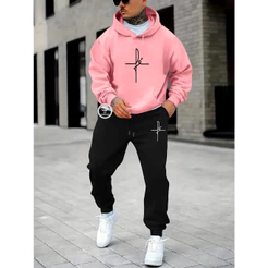 Conjunto Moletom Fé Estampa Cristã Casaco Blusa De Frio + Calça linha premium moleton canguru com bolso e capuz