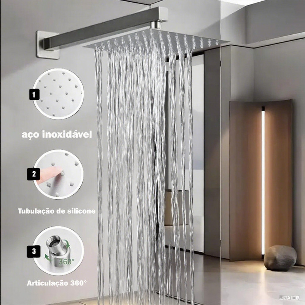 Chuveiro Ducha  Inox  Chuveiro quadrado 20x20 / 30X30 CM reto para / chuveiro banheiro/ chuveiro ducha