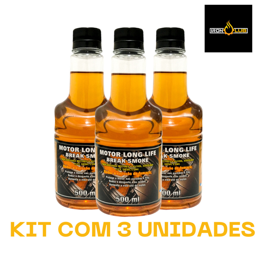KIT 3 GITANES ADITIVO DE MOTOR LONG LIFE BREAK SMOKE DE 500ML