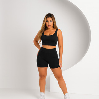 Conjunto Top/Short Run Zero Transparência (Bojo Removível)