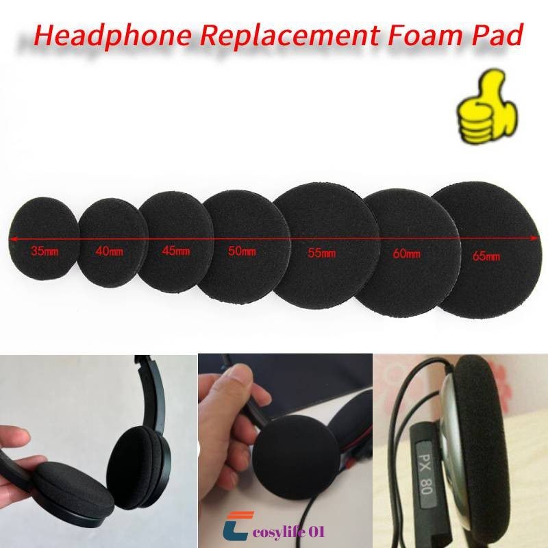 2 Peças De Almofadas De Espuma Espessadas Para Fones De Ouvido, Substituição De Esponja, Capa Protetora Para Fones
