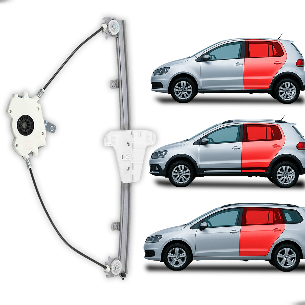 Máquina Vidro Porta Traseira Esquerda Volkswagen Fox 4 portas 2003-2021 Estrutura Reforçada Encaixe 8 Dentes Sem Motor em Oferta na Shopee