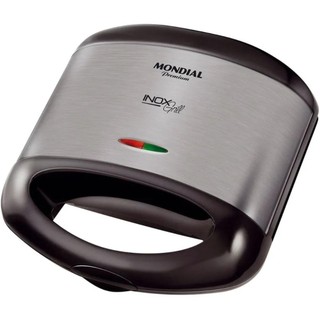 Sanduicheira e Grill Mondial Premium 2 em 1 Revestimento Antiaderente Preto/Inox 220V - S-07