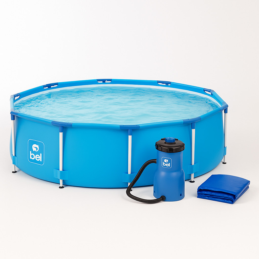 Piscina 5.000L Redonda Estrutural  Com Bomba Filtro e Capa de Proteção Bel