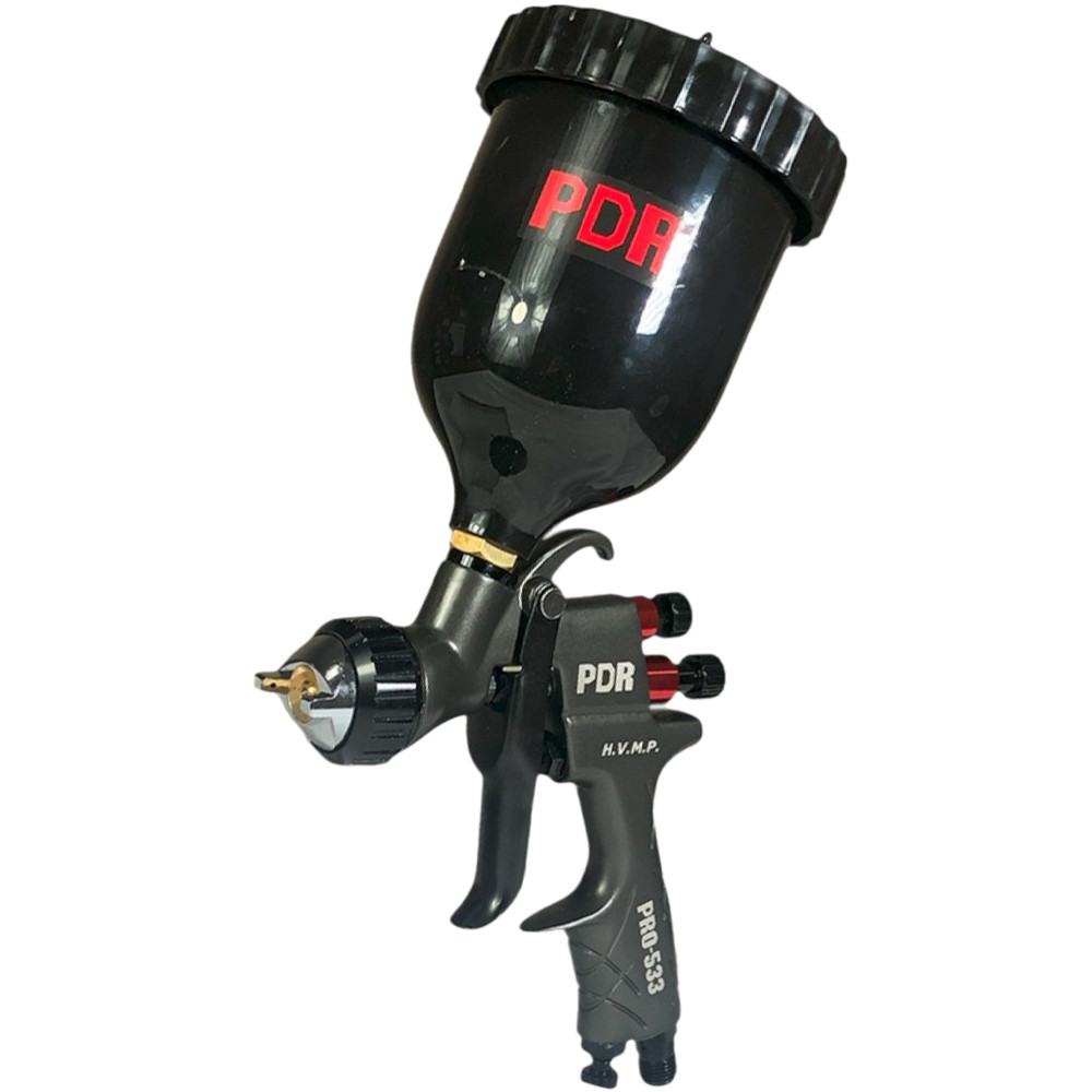 Pistola de Pintura Profissional a Gravidade PDR Sistema HVMP Bico 1.5mm 64psi Copo Preto 600ml — imagem 2 de 2