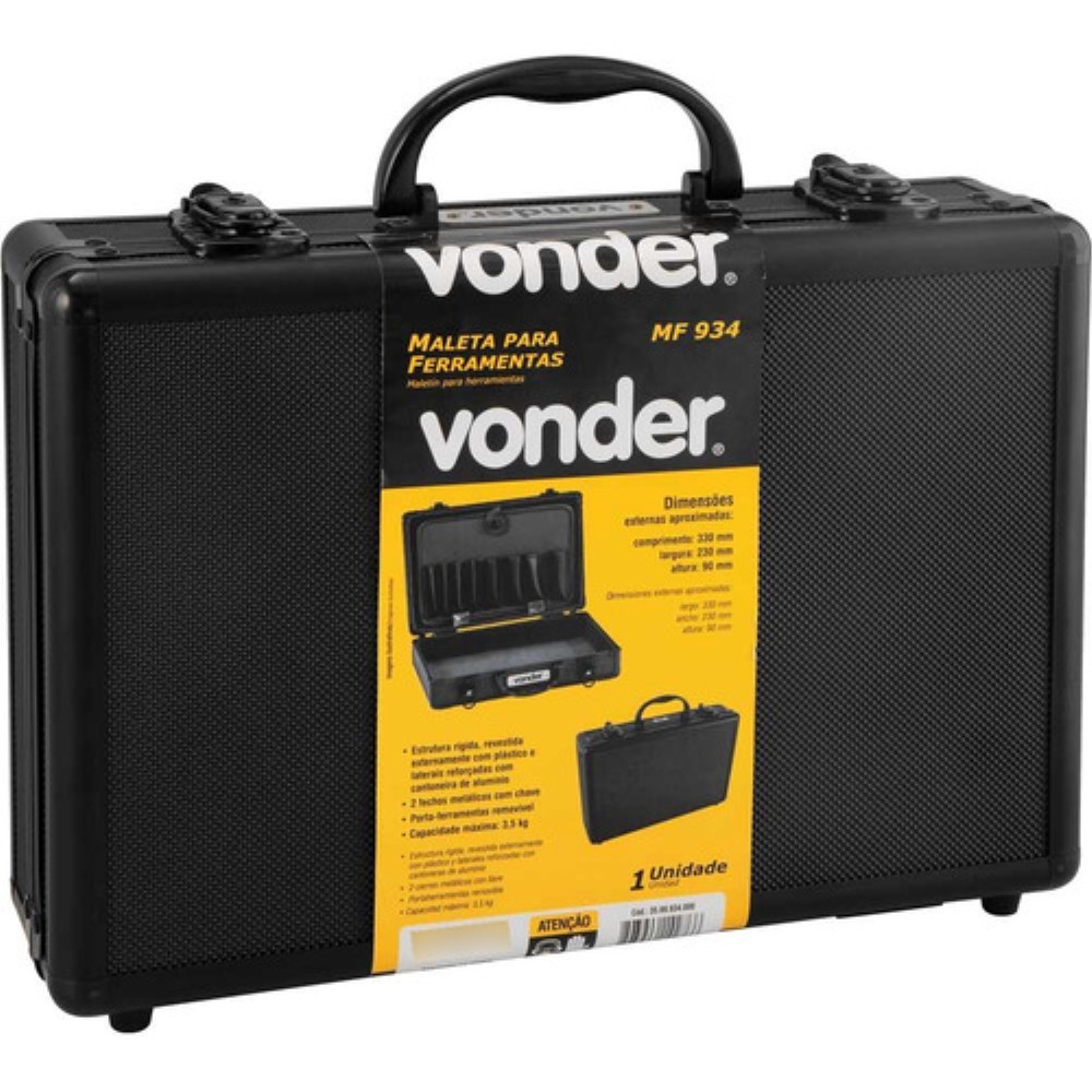 Maleta Ferramentas MFV934 Preta 330x230x90 Vonder em Oferta na Shopee